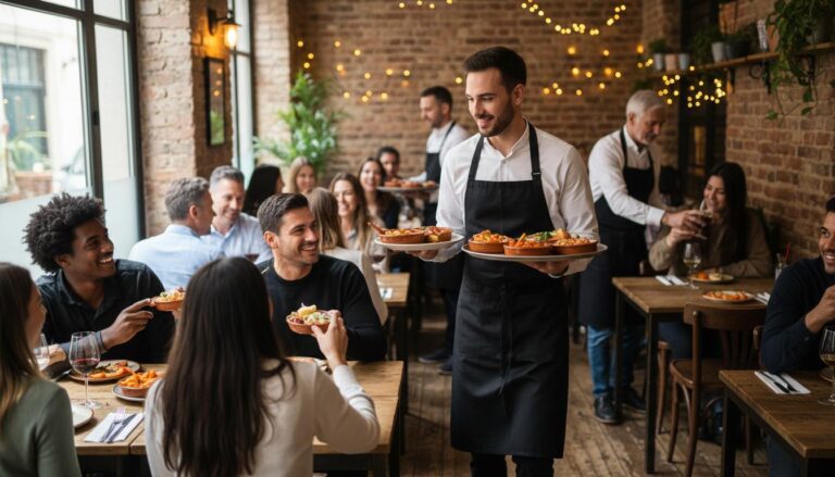 Ny tjener serverer tapas